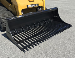 Himac Rake Bucket with Round Bars - designed for Skid Steers